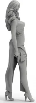 1/20 модерна поставка за момичета с дълга коса, Комплекти фигури от смола Миниатюрни модели на gk в разглобено формата на Небоядисана
