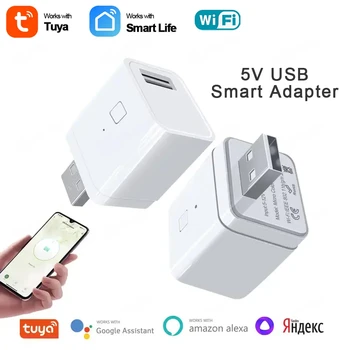 1/3 бр. Sasha Smart WiFi Micro USB адаптер Прекъсвач 5 В Мини USB захранващ адаптер Smart Life Control Работи с Alexa, Google, Yandex Алис