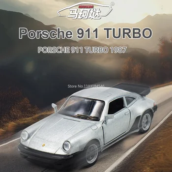 1/36 Porsche 911 TURBO 1987 Алуминиеви Модели Автомобили Играчка, която е Изработена по Поръчка Имитация на Статични Превозни Средства, Модел Изискана Колекция на Интериора Подарък За Момче