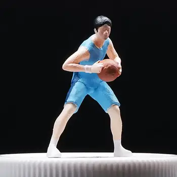 1/64 Фигури на хора, модел за малки хора, фигурки мини-хора, фигури на момчета баскетболисти за сцени със собствените си ръце