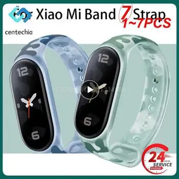 1-7 бр. Каишка Mi Band 7, нов флуоресцентно силикон официален Камуфляжный гривна за Miband 7, каишка за часовник