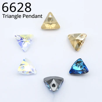 (1 бр.) 6628 Триъгълна окачване с кристали, мъниста, оригинален кристал от Австрия за колиета, обеци, бижута, нийл-арт