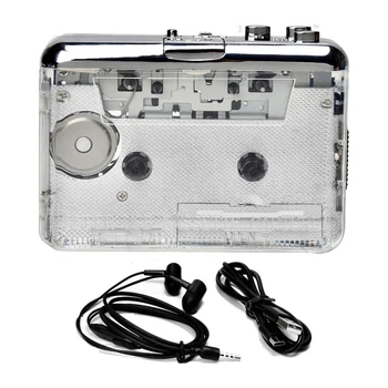 1 комплект USB касети За записване радиоплеера, касетофон в MP3/CD Type-C, аудиомузыкальный Walkman плеър, Прозрачен