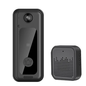 1 комплект Wifi Интелигентен видео домофон с поддръжка на мобилен телефон за Отдалечен домофон Черно Широкоъгълен зрителен набор от входовете на разговори
