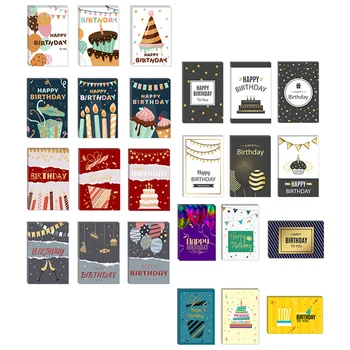 1 Комплект поздравителни картички за рожден Ден, поздравителни картички честит рожден Ден, креативни картички за рожден ден с конвертами в смесен стил