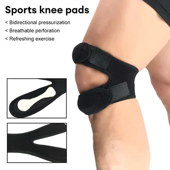 1 предмет, спортен наколенник, двойно коляно колан, регулируем устойчива на плъзгане поддръжка на коляното, открита превръзка на коляното за облекчаване на болки при травми на ставите