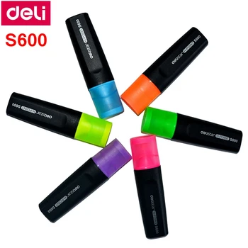 10 бр. / КОР. Deli S600 Highlight pen, маркер за писалка nite сценарист, 6 цвята, флуоресцентно дръжка, китайски главата марка Deli