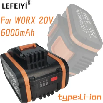100% оригинална батерия на Worx WA3553 20V 5.0 Ah акумулаторна батерия за резервно копие на електрически инструменти WA3572 WA3553 WX390 WA3551 WX176 WX178 батерия