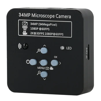 1080P 34MP 60FPS HDMI/USB Промишлена Цифрова Камера видео Рекордер Микроскоп, Камера Лупа 100X 180X Увеличение 300X C-mount Обектив