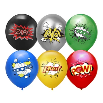 10шт балони в стил Супергерои на тема Супергерои в комикс стил, Украса за парти по случай рождения Ден на момчетата, интериор за детската душа, ергенско парти, балон