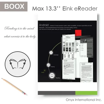 13,3-инчов сензорен екран eink carta за четене на електронни книги с цифров преобразувател и стилуса