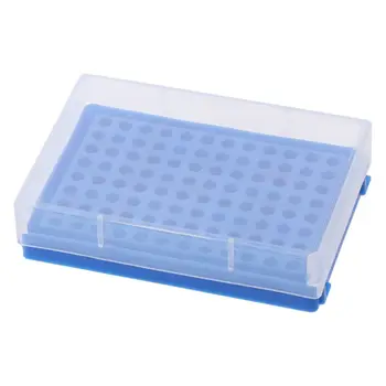 2 елемента 13см * 9см * 3см Стойка За PCR-пробирок Стерилизация Под Високо налягане 96 Дупки Синята Стойка За Микроцентрифужных Пробирок ПП PCR Плоча Ленти за Тръби