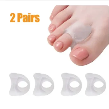 2 чифта силиконови разделители пръста за защита на палеца на стъпалото Ортопедия тампон за корекция вальгусной деформация на стъпалото Инструмент за грижа за краката