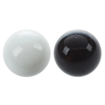 20 Бр мраморни топки 16 мм Стъклени топчета Knicker Glass Топки за Украса Цветни Късове Играчка Бяло + черно набор от