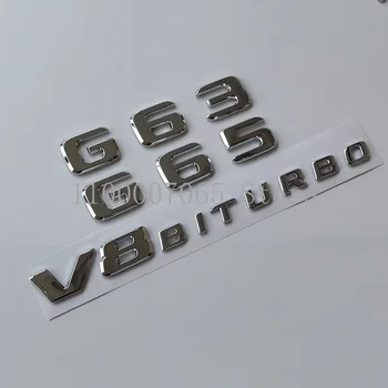 2017 Хромирани Букви G63 G65 V8 Битурбо V12 Емблема Biturbo за Mercedes Benz AMG W463 Кола Крило на Багажника Табела С Логото на Стикер