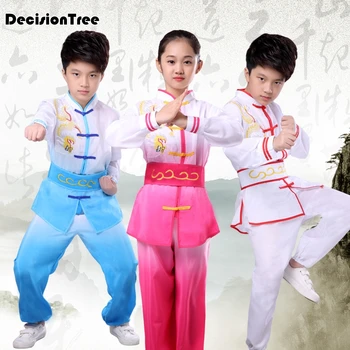 2023 китайски дрехи ушу, форма на кунг-фу, костюм за бойни изкуства, костюм тайдзи чанцюань за мъже, жени, момчета, момичета, деца