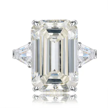 2023 Нов 30-каратный высокоуглеродистый диамант 13 *20 бели на цвят, луксозно пръстен в европейския и американския стил, популярно на живо