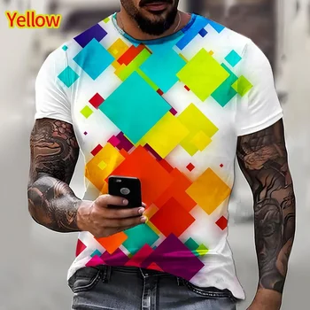 2023 Нова мода цветни тениски с 3D-принтом, ежедневни готина тениска с къс ръкав