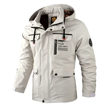 2023 Нова яке за перфорация, мъжки ежедневни яке, палто Паркър, есенно-зимно яке с качулка, мъжко яке, ежедневни облекла, спорт на открито