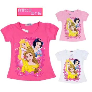2024 Disney Лятна тениска Frozen Момичета от 100% памук за деца 