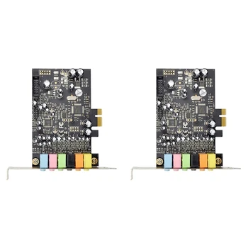2X Звукова карта Pcie 7.1 CH Стерео Съраунд звук PCI-E Вграден 7.1-Канален съраунд звук Аудио система CM8828