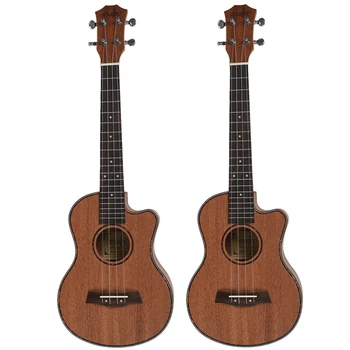 2X Теноровая Акустична 26-инчов ukulele 4-Струнен Китара Пътен Музикален инструмент от махагон