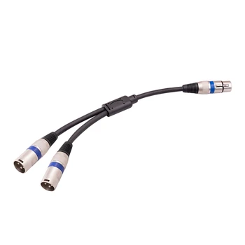 3-пинов XLR до двойно конектора XLR Y-образен кабел-сплитер, кабел-сплитер XLR, Кабел-микрофон сплитер, аудиоадаптер, 50 см
