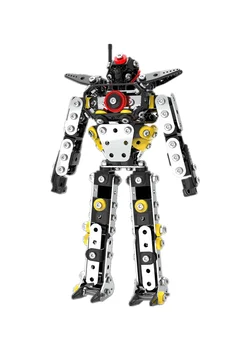 3D-играчка за сглобяване, детски развивающий робот за момчета, сглобява от метал, направи си сам, от неръждаема стомана, с фокус върху развитието на интелекта.