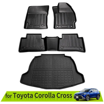 3D Постелки за багажник за Toyota Corolla Cross (дясно шофиране) при всякакви метеорологични условия без хлъзгане Водоустойчиви аксесоари TPE Pad RHD