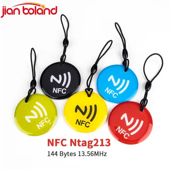 3шт/5шт За Всички Телефони С Поддръжка на NFC NFC Етикети Етикет Ntag213 Епоксидни Карта RFID 13,56 Mhz 144 Байта RFID-Белег С Въже, Водоустойчив