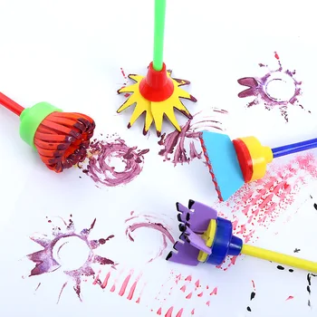 4 бр./компл. Детски губчатые четка за графити със собствените си ръце, инструменти за рисуване, креативни, забавни играчки за рисуване, стоки за бродерия