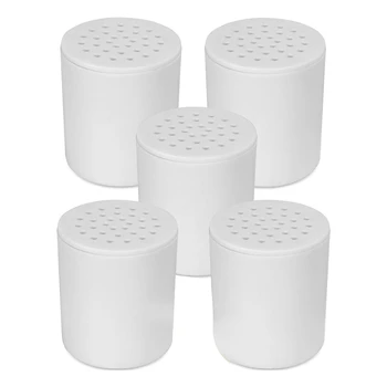 5 бр 20-стъпка филтър за душ Заменяеми Филтър за душ за твърда вода (бял)