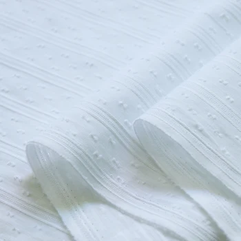 50 см * 147 см Бял памучен жаккардовая кърпа за детски тоалети-поли, Леки летни дрехи от тензух