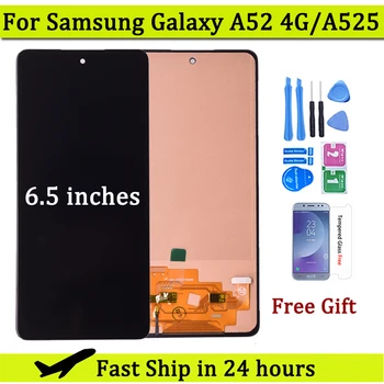 6,5 'LCD-дисплей За Samsung Galaxy A52 4G A525 SM-A525B Сензорен екран с Рамка Дигитайзер възли за Samsung Galaxy A52 LCD