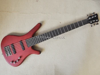 6-Струнен Матово червена Електрическа Бас-китара с Брачните от Палисандрово дърво, 24 Измъчва, е на Разположение на Индивидуален Лого / Цвят