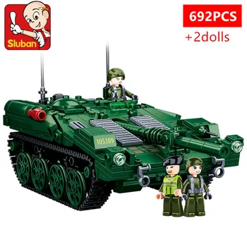692ШТ Военен STRV103 на Основния боен танк МВТ Модел тухли армейское оръжия САМ Творчески строителни блокове Забавни играчки за деца