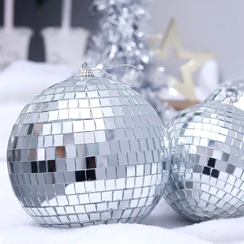 6шт Огледален диско топка, Коледно дърво, Подвесное украса, Отразяваща Стъклена топка, Окачване, Коледна сватба, Домашен бар, Декор, Подаръци