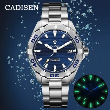 CADISEN 2023 Нов Мъжки часовник Top Luxury Automatic Машини Watch For Men NH35A 200M Водоустойчив Ръчен Часовник Със Сапфир Огледало AR