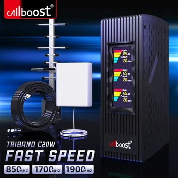 Callboost 850 1700 1900 Трибандов Усилвател на GSM 2G, 3G, 4G Комплект Ретранслатор Антена за Мобилен Телефон Мрежа Усилвател на Сигнала 4G AWS PCS Boost