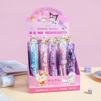 Cartoony механичен молив Sanrio 15/30шт Melody Kuromi Hello Kitty, Гъвкави молив скица, 0,5 на Канцеларски материали за студенти на Едро