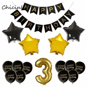Chicinlife За малки момичета и момчета 1 2 3 4 5 6 7 8 9 10 Украса за парти по случай рожден Ден, банер с въздушно топка, честит Рожден Ден, Подарък за бебе Душ
