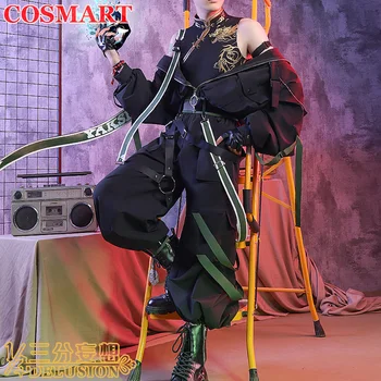 COSMART Genshin Impact Xiao Cosplay костюм игри костюм Красив инструментален костюм за ролеви игри на Хелоуин за мъже