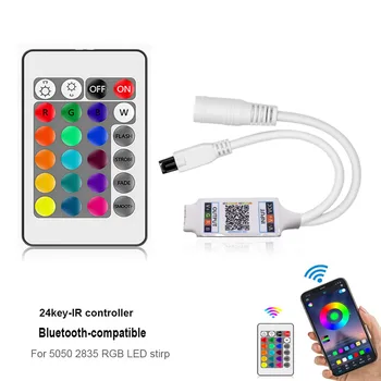 DC12V 4-пинов Контролер RGB Music БТ Smart APP Controller С 24-клавишным ИНФРАЧЕРВЕНА или Bluetooth-съвместими приложение за управление на led RGB лента