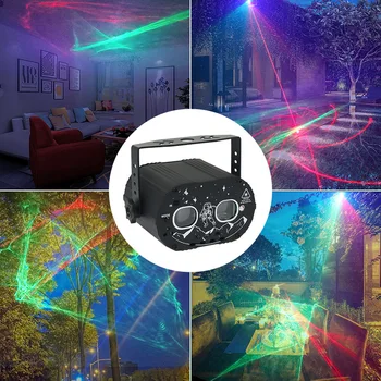 DJ парти светлина етапа лазерен проектор RGB в Северна звука на активен диско стробоскоп осветление с дистанционно управление за танци за рожден ден 
