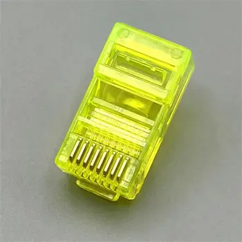 Ethernet Модулен щепсел Мрежов конектор RJ-45 Crystal Heads Cat5 Цвят Cat5e Позлатен кабел