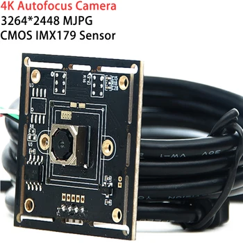 HD Автофокус 8MP 4K 3264*2488 Mjpeg Mini USB Модул на камерата CMOS IMX179 Сензор UVC OTG USB2.0 Уеб камера За Windows, Linux и Android