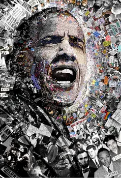 JMINE Div 5D Известната афроамериканская снимка на Обама с пълни диаманти комплекти на кръстат бод художествен портрет на 3D боя с диаманти