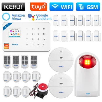 KERUI W181 Аларма Домашен комплект за Поддръжка на Алекса WIFI GSM Аларма Sasha Интелигентен сензор за движение, Сензор Детектор на вратата 120 db Сирена