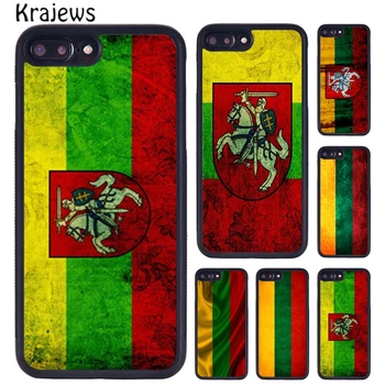 Krajews Флаг на Литва Литовски Калъф За Телефон iPhone SE2020 15 14 X XR XS 11 12 mini Pro 13 MAX 6 7 8 Plus cover shell на корпуса