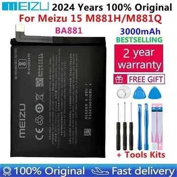 Meizu 100% Оригинален BA881 3000 mah Нова Батерия За Meizu 15 M881H/M881Q Телефон от висок Клас Батерия Bateria 